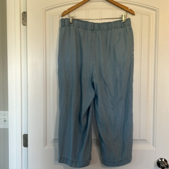 Ann Taylor LOFT Lyocell wide leg Crop Pants Size Large Petite - Picture 3 of 7